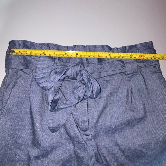 Express Light Blue Chambray Pants with Tie Detail - Picture 12 of 12